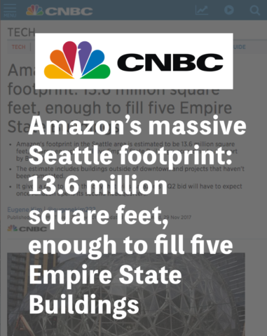 CNBC Amazon’s massive Seattle footprint: 13.6 million square feet, enough to fill five Empire State Buildings